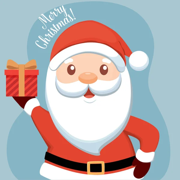 Christmas Santa Claus Cartoon Inglés Feliz Navidad Feliz Año Nuevo — Vector de stock