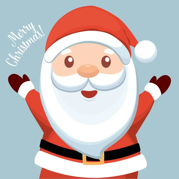 Natal Papai Noel Cartoon Feliz Natal Feliz Ano Novo Cartão — Vetor de Stock