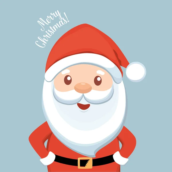 Christmas Santa Claus Cartoon Inglés Feliz Navidad Feliz Año Nuevo — Vector de stock