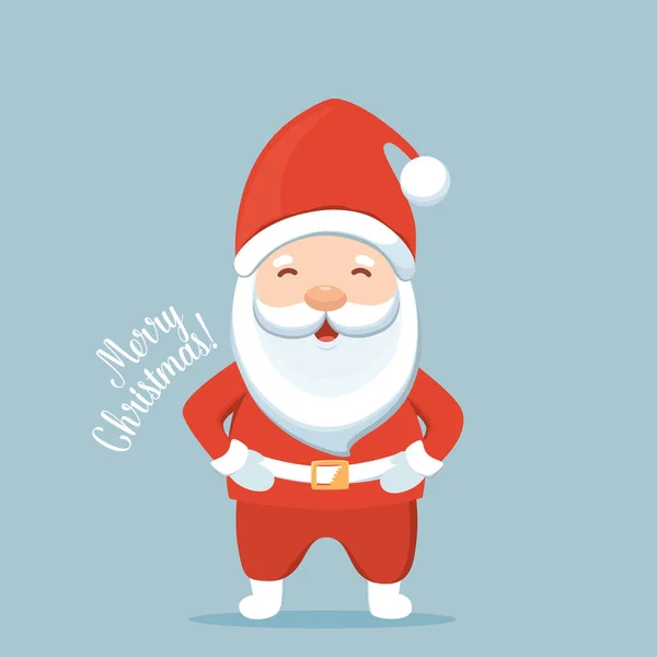 クリスマスサンタクロース漫画 メリークリスマスと幸せな新年の挨拶カード ベクターイラスト — ストックベクタ