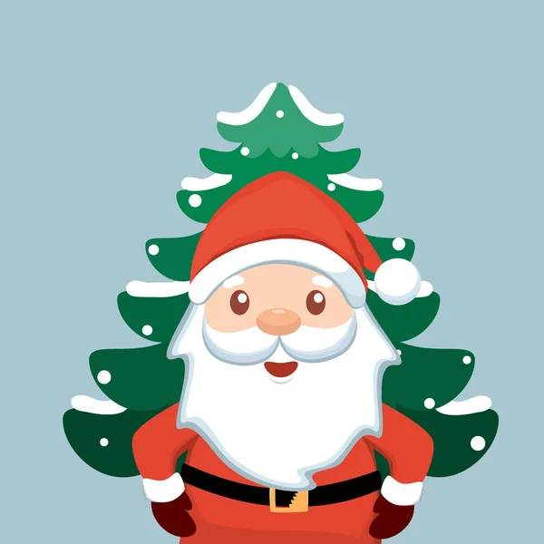 Christmas Santa Claus Cartoon Inglés Feliz Navidad Feliz Año Nuevo — Vector de stock