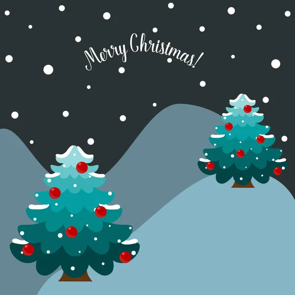 Arbre Noël Joyeux Noël Bonne Année Carte Voeux Illustration Vectorielle — Image vectorielle