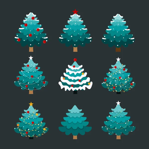 Árvore Natal Feliz Natal Feliz Ano Novo Cartão Saudação Ilustração — Vetor de Stock