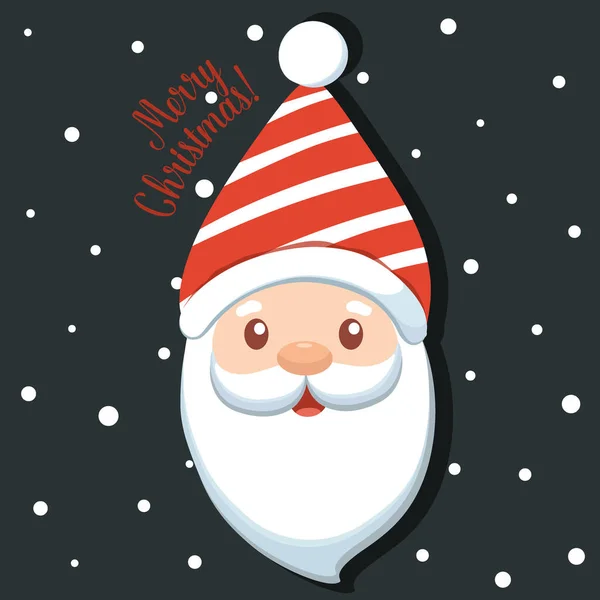 Christmas Santa Claus Cartoon Inglés Feliz Navidad Feliz Año Nuevo — Vector de stock