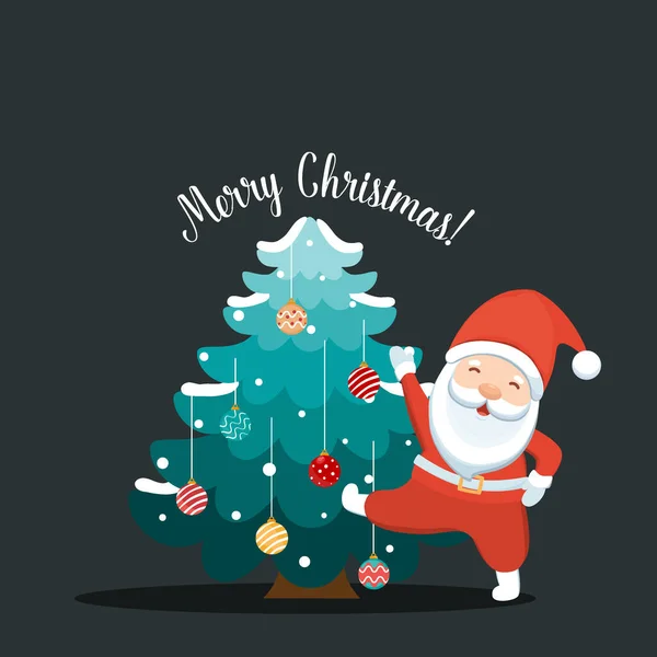 Різдвяний Санта Клаус Картун Веселого Різдва Щасливого Новорічного Привітання Векторний — стоковий вектор