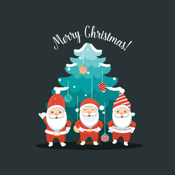 Χριστουγεννιάτικο Καρτούν Του Βασίλη Καλά Χριστούγεννα Και Ευχετήρια Κάρτα Για — Διανυσματικό Αρχείο