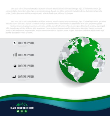 infographics tasarım şablonu ile modern dünya. vektör illustrat