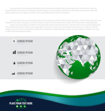 infographics tasarım şablonu ile modern dünya. vektör illustrat
