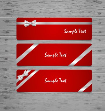 hediye kartları hediye yaylar ve kurdela ile. vektör çizim.