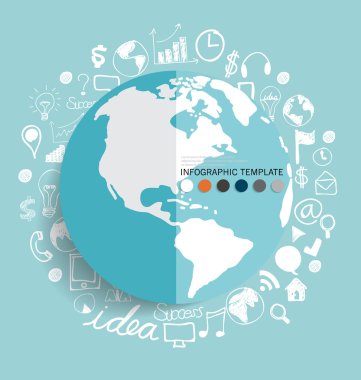 modern dünya ile uygulama simgesi, modern şablon tasarımı. Vect