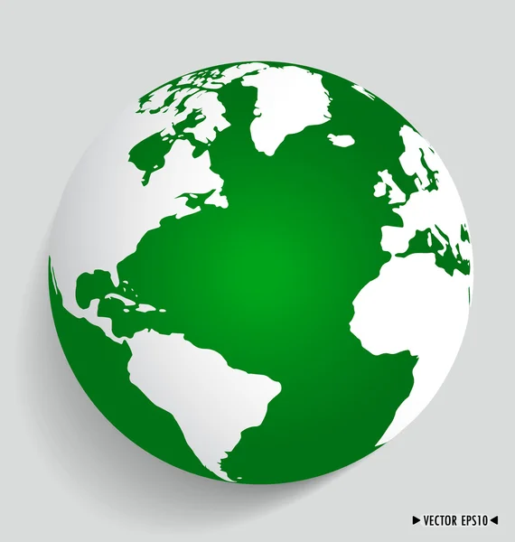 Modern green globe. Vector illustration. — Stock Vector