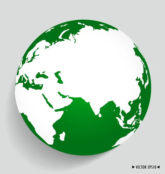 Modern green globe. Vector illustration. — Stock Vector