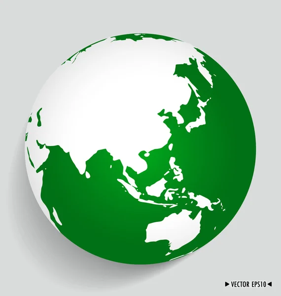 Modern green globe. Vector illustration. — Stock Vector