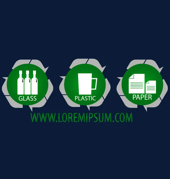 Recycle symbool. vector symbool op de verpakking, vector illustrat — Stockvector