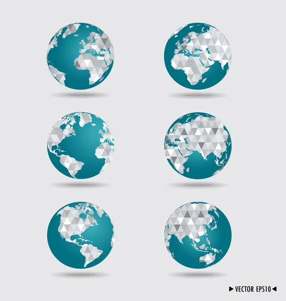 Modern globes. Vector illustration. — Stock Vector