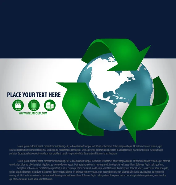 Recycle symbool. vector symbool op de verpakking, vector illustrat — Stockvector