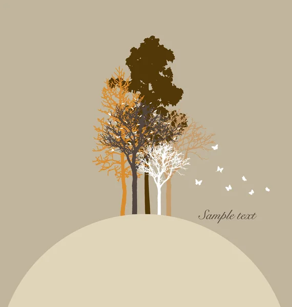 Tree silhouettes. Vector illustration. — Stock Vector