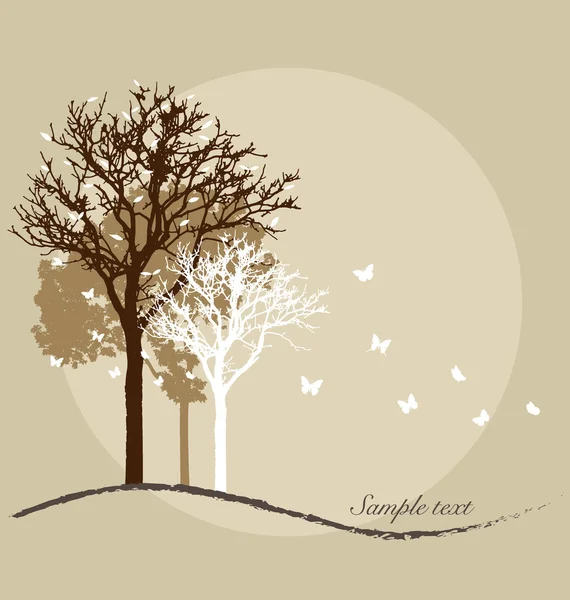 Tree silhouettes. Vector illustration. — Stock Vector