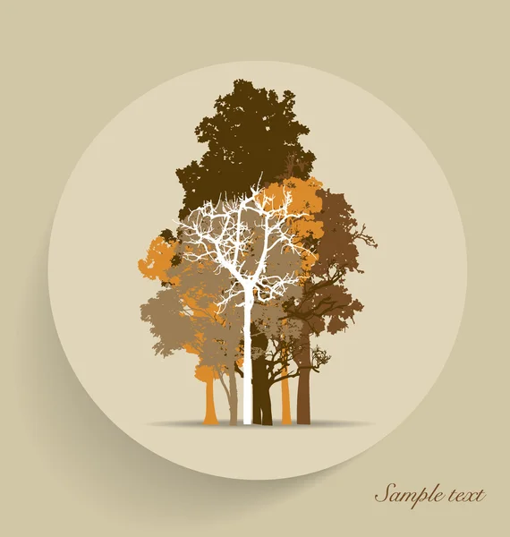 Tree silhouettes. Vector illustration. — Stock Vector