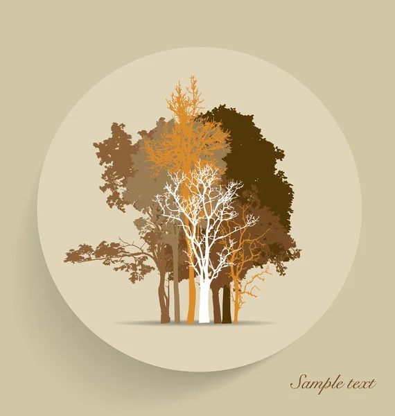 Tree silhouettes. Vector illustration. — Stock Vector