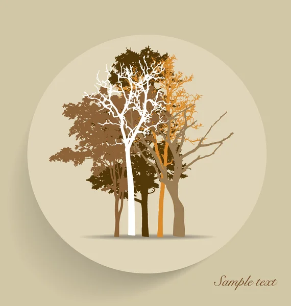 Tree silhouettes. Vector illustration. — Stock Vector