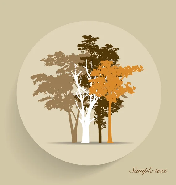 Tree silhouettes. Vector illustration. — Stock Vector