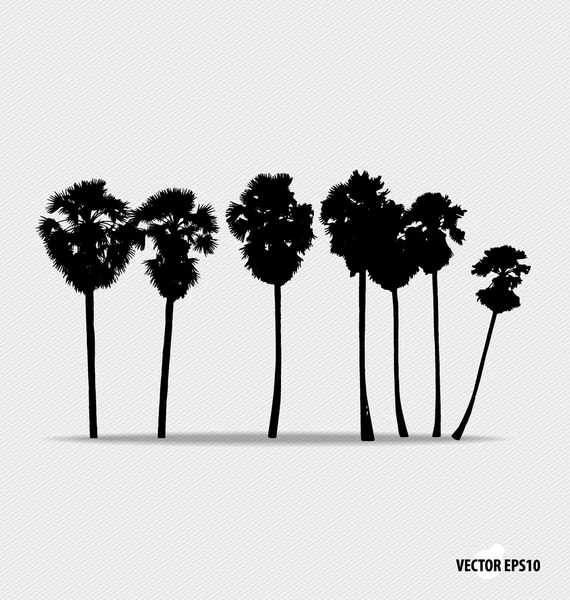 Conjunto de silhuetas de árvores. Ilustração vetorial . — Vetor de Stock