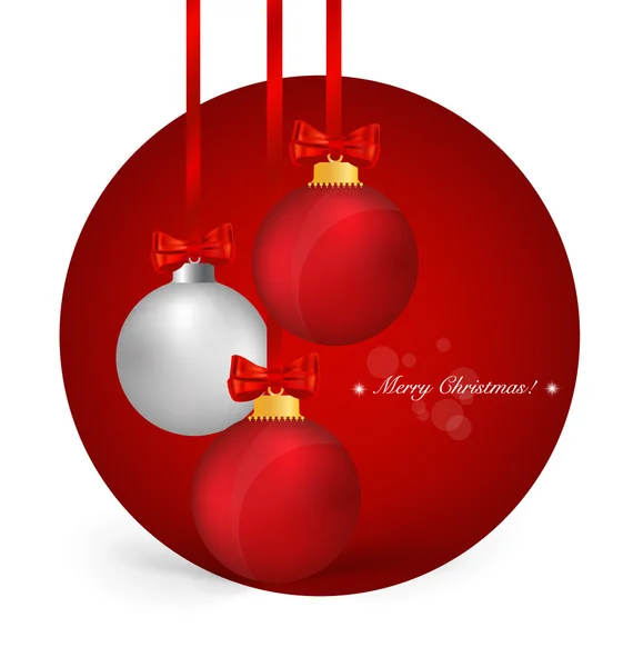 Christmas background. Christmas ball with ribbon and bow, vector — Stock Vector