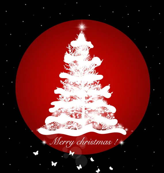 Noel ağacıyla Noel arkaplanı, vektör illüstrasyonu.
