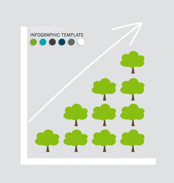 Grön ekonomi koncept: diagram över växande hållbar miljö — Stock vektor