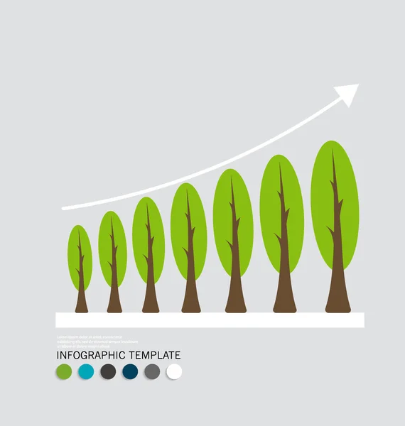 녹색 경제 개념: 지속 가능한 환경 성장 그래프 — 스톡 벡터