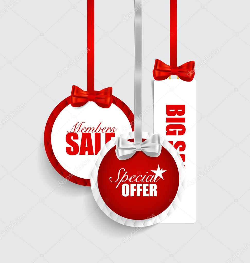 End of year sale savings labels set. Modern Style template Desig