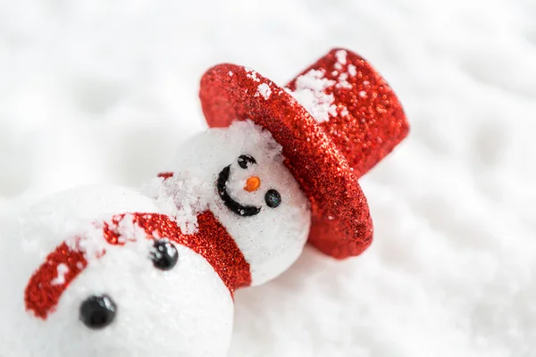 Snowman on snow — Stock Photo, Image