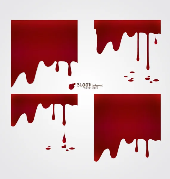 Bannere de design de Halloween fericit. Picurare de sânge, fundal de sânge — Vector de stoc