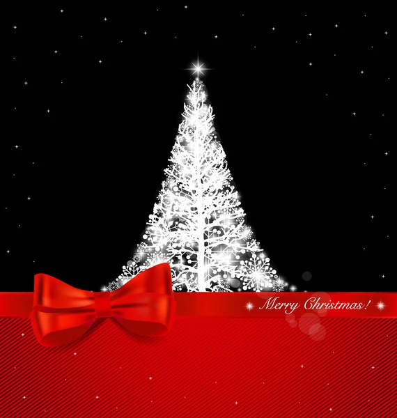 Kerst achtergrond met kerstboom, vector illustratie. — Stockvector