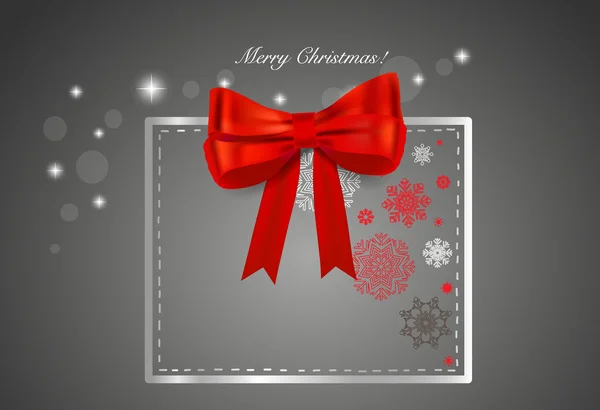 Weihnachten Hintergrund mit Geschenkschachtel und Schneeflocken, Vektor illust — Stockvektor