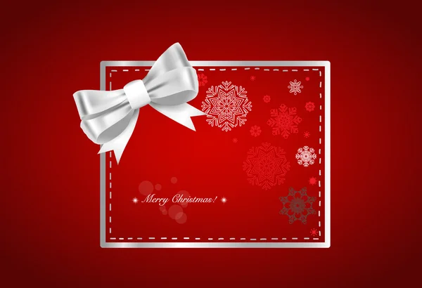 Fond de Noël avec boîte cadeau et flocons de neige, illust vectoriel — Image vectorielle