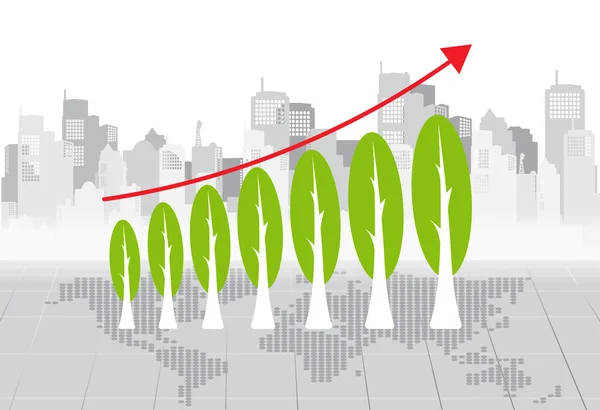 Green Economy Konzept: Graphik der wachsenden nachhaltigen Umwelt — Stockvektor