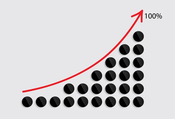 График роста бизнеса с бизнесменом. Векторная иллюстрация . — стоковый вектор