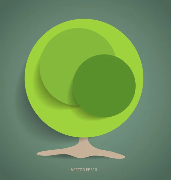 Árbol verde de papel, ilustración vectorial . — Archivo Imágenes Vectoriales