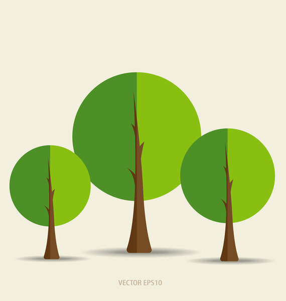 Бумажное зелёное дерево, векторная иллюстрация
.