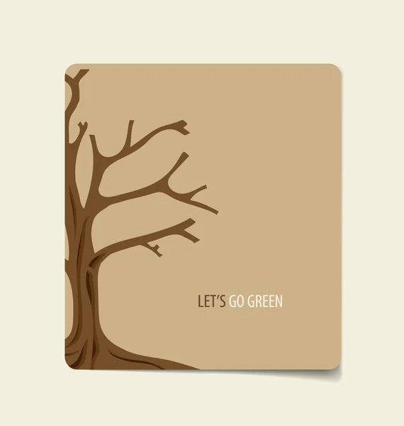 Naturbanner, Papier mit Baum, Vektorillustration. — Stockvektor