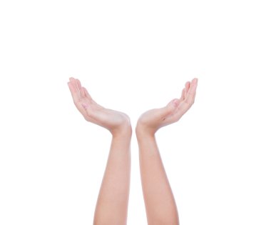 iki el beyaz zemin üzerine izole