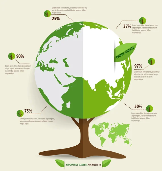 Ökologie Infografik Gestaltungselemente. Vektorillustration. — Stockvektor