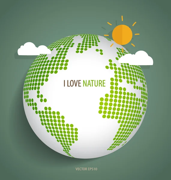 Green Eco Earth. Illustrazione vettoriale — Vettoriale Stock