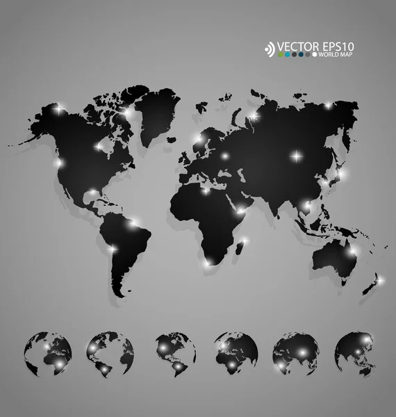 Progettazione moderna della mappa del mondo, illustrazione vettoriale . — Vettoriale Stock