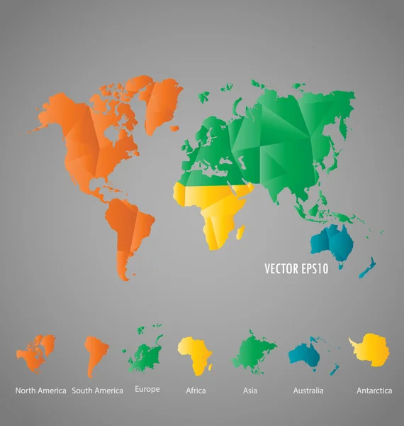 Diseño moderno de mapas del mundo, ilustración vectorial . — Archivo Imágenes Vectoriales
