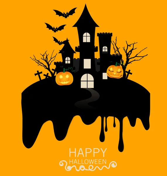 Gelukkig halloween ontwerp achtergrond. vectorillustratie. — Stockvector