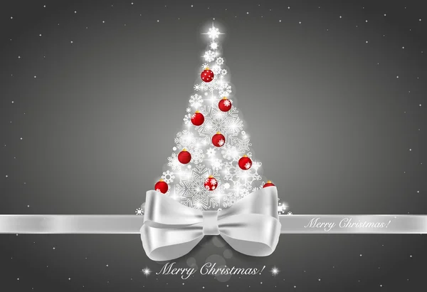 Fundo de Natal com árvore de Natal, ilustração vetorial. — Vetor de Stock
