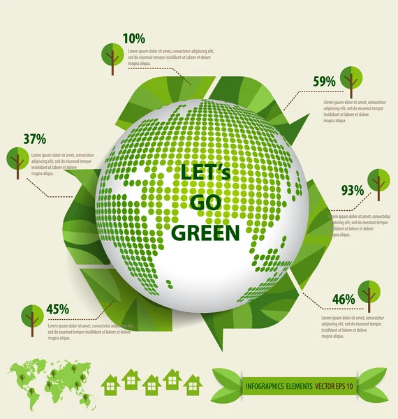 Ekoloji Infographics tasarım öğeleri. Vektör çizim. — Stok Vektör